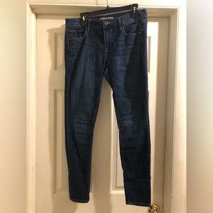 Express dark wash legging jeans mid rise